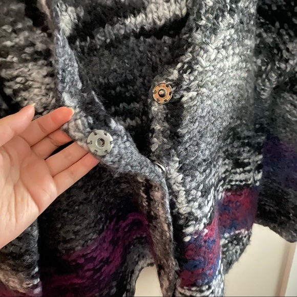 ELIZABETH AND JAMES Gray Space Dye Wool Knit Oversized Cardigan - Picture 4 of 8